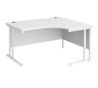 Dams International Maestro 25 Left Hand Corner Desk Corner White Cantilever 1,400 (W) x 1,200 (D) x 725 (H) mm Melamine, Steel