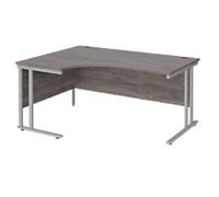 Dams International Maestro 25 Left Hand Corner Desk Grey Oak Cantilever 1,600 (W) x 1,200 (D) x 725 (H) mm Wood