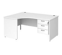 Dams International Maestro 25 Left Hand Corner Desk White Oak Base panel 3 Drawers 1,600 (W) x 1,200 (D) x 725 (H) mm Wood