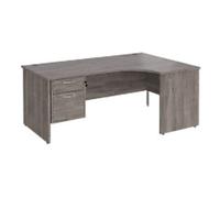 Dams International Maestro 25 Right Hand Corner Desk Grey Oak Base panel 2 Drawers 1,800 (W) x 1,200 (D) x 725 (H) mm Wood