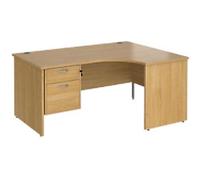Dams International Maestro 25 Right Hand Corner Desk Oak Base panel 2 Drawers 1,600 (W) x 1,200 (D) x 725 (H) mm Wood