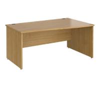 Dams International Maestro 25 Right Hand Wave Desk Oak Base panel 1,600 (W) x 1,200 (D) x 725 (H) mm Wood