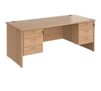 Dams International Maestro 25 Straight Desk Beech Base panel 6 Drawers 2 Pedestals 1,800 (W) x 800 (D) x 725 (H) mm Wood