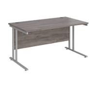 Dams International Maestro 25 Straight Desk Grey Oak Cantilever 1,400 (W) x 800 (D) x 725 (H) mm Wood