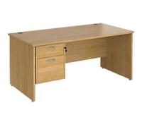 Dams International Maestro 25 Straight Desk Oak Base panel 2 Drawers 1,600 (W) x 800 (D) x 725 (H) mm Wood