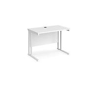 Dams International Maestro 25 Straight Desk Rectangular White Cantilever 1,000 (W) x 600 (D) x 725 (H) mm Wood