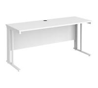 Dams International Maestro 25 Straight Desk Rectangular White Cantilever 1,600 (W) x 600 (D) x 725 (H) mm Wood