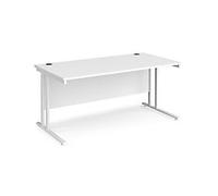 Dams International Maestro 25 Straight Desk Rectangular White Cantilever 1,600 (W) x 800 (D) x 725 (H) mm Wood