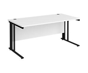 Dams International Maestro 25 Straight Desk Rectangular White Cantilever 1,600 (W) x 800 (D) x 725 (H) mm Wood