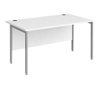 Dams International Maestro 25 Straight Desk Rectangular White H-Frame 1,400 (W) x 800 (D) x 725 (H) mm Wood