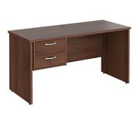 Dams International Maestro 25 Straight Desk Walnut Base panel 2 Drawers 1,400 (W) x 600 (D) x 725 (H) mm Wood