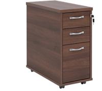 Dams International Mobile Pedestal 3 Drawers Lockable 300 x 600 x 630 mm Walnut