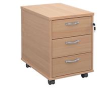 Dams International Premier Mobile Pedestal 3 Drawers Lockable 426 x 600 x 567 mm Beech
