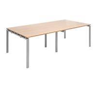 Dams International Rectangular Boardroom Table with Beech Coloured MFC & Aluminium Top and Silver Frame EBT2412-S-B 2400 x 1200 x 725 mm