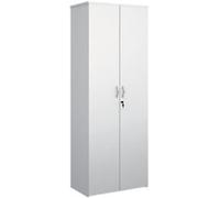 Dams International Regular Door Cupboard Melamine 5 Shelves Lockable 800 x 470 x 2,140 mm White