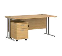 Dams International Straight Desk with 2 Drawer Pedestal SBS216O 1,600 x 800 x 725 mm