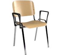 Dams International Taurus Meeting Chair Fixed Armrest Beech 640 x 540 x 810 mm