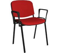 Dams International Taurus Meeting Chair Fixed Armrest Red 640 x 540 x 810 mm