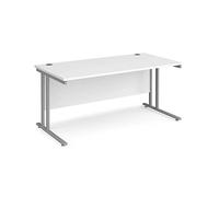DAMS Maestro 25 SL straight desk 1600mm x 800mm - silver cantilever frame, white top