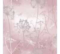 Damselfly Blush Pink Trees Butterflies Floral Flower Glitter Luxury Arthouse