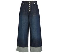 Damson Madder Gigi Turn-up Wide-leg Jeans - Indigo - 26 (W26 / UK8 / S)