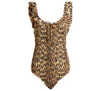 Damson Madder Women's Cheyenne Shirred Ruffle Swimsuit Brown