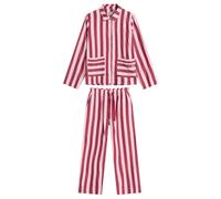 Damson Madder Women's Florie PJ Set Burgundy/Pink Wide Stripe