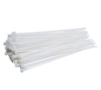 Damstone Professional Cable Ties 200 mm x 3.6 mm Industrial Strong Short White 18.2 kg Pull Force Pack of 100