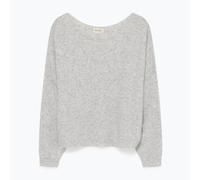 Damsville Boat Neck Jumper in Chunky Knit Grey Marl