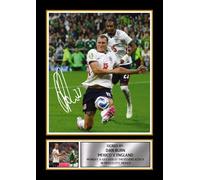 Dan Burn England Poster Print - Mexico vs England 2026 Match Commemorative Wall Art - Signature Style Print - Sports Memorabilia Gift - Football Fan Gift, A4 Poster + Silver Frame