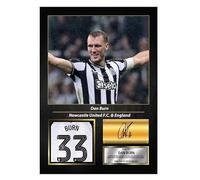 Dan Burn Signed Football Memorabilia - Framed Autograph Display with Newcastle United & England Tribute - Collector’s Gift, A3 Poster + Gold Frame