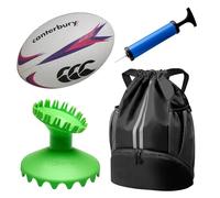 Dan Carter Prince Supertee Rugby Kicking Tee Training Equipment Bundle | Professional Rugby Kicking Tee with Canterbury Size 5 Ball, Pump & Boot Bag | Complete Practice Kit for Matches & Training