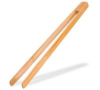 Dan&Co 45cm Long Wooden Tongs for Cooking | Heat Resistant, Non Stick, Comfortable Grip, Natural Bamboo Tongs for The Kitchen, BBQ Serving, Grilling, Frying, Toast, Toaster, Salads
