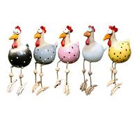 Dan&Dre 5PCS Garden Statue Decoration - Super Cute Resin Ceramic Chicken Hilde Statue, Animal Figurine Ornament for Home Decorative Craft,Best Gift for Friends and Family