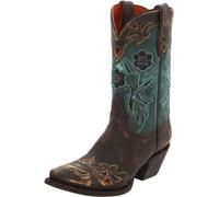 Dan Post Women's Dp3544 Traditional Cowboy Boots, Sanded Chocolate/Teal Blue Bird, 4.5 UK