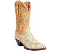 Dan Post Women's Queretaro Exotic Seabass Western Boot Square Toe - Dpp5693, Oryx, 9 UK