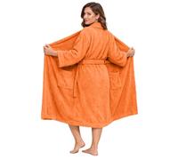 DAN RIVER Premium Cotton Terry Robes for Women and Men, Ultra Soft bathrobe with Adjustable Waist Belt and Pockets Pack of 1, Orange, One Size Bath Robe