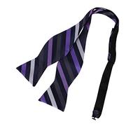 Dan Smith Black Gray Bowtie For Mens Pretied Bow Tie Pocket-Square Set White Multicolored, Black,gray,medium Purple,silver-dba7a26f, Nomal Self Bowtie