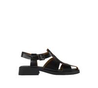 Dana Black Leather Sandals - female - Camper - Flat Sandals - Black - 8 UK - Shoes 8 UK