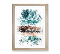 Dana Point Harbour & Beach In California Watercolour Modern Framed Wall Art Print, Ready to Hang Picture for Living Room Bedroom Home Office Décor, Oak A3 (34 x 46 cm)