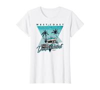 Dana Point West Coast California Retro 80s Surf Longboard Value Graphic T-Shirt, Women, White, M