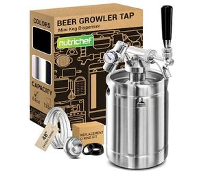 Dana Trading PKBRTP50.3 NutriChef Homebrew Mini Stainless Steel CO2 Home Keg Dispenser System (64 oz.)