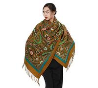 DANA XU 100% Pure Wool Oversize Large Blanket Cashmere Pashmina Soft Dupatta Scarf Shawls And Wraps For Women Evening Dress, 100 Green, 96 * 136 INCHES