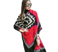 DANA XU 100% Pure Wool Women Winter Large Size Pashmina Travel Shawl - Red -
