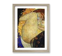Danae Vol.1 By Gustav Klimt Classic Painting Framed Print | A4 Oak Framed Wall Art | Ready to Hang | Classic Historical Picture | Living Room Bedroom Lounge Office
