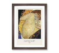 Danae With Border By Gustav Klimt Classic Painting Framed Print | A3 Walnut Framed Wall Art | Ready to Hang | Classic Historical Picture | Living Room Bedroom Lounge Office