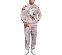 DANAIM Horse Hooded Jacket and Trousers Men's Jogging Suit Casual Tracksuit Animals Men's Tracksuit Set, 4, 5XL