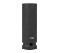 DANAIXZ 1/2 Inch Drive Impact Socket 17mm 18mm 19mm Metric Deep Impact Socket Heavy Duty Black Satin Coated 6 Point Hex Impact Socket for Pneumatic Wrench or Manual Ratchet Wrench (17MM)