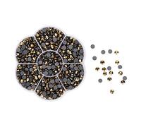 DANAIXZ 1000pcs Glass Rhinestones Flat Back Multi Faceted Sparkly DIY Decorative Nail Art Accessories for Clothing Shoes Jewelry Making Craft Supplies (JM201 Gold Ore)