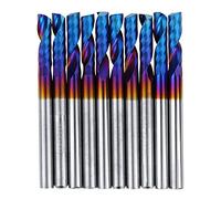 DANAIXZ 10PCS 3.175mm Blue Nano Coated Carbide Milling Single Spiral Engraving Tools High Precision CNC Router Bits for PCB SMT CNC Mold Plastic Fiber Carbon Fiber Printed Circui